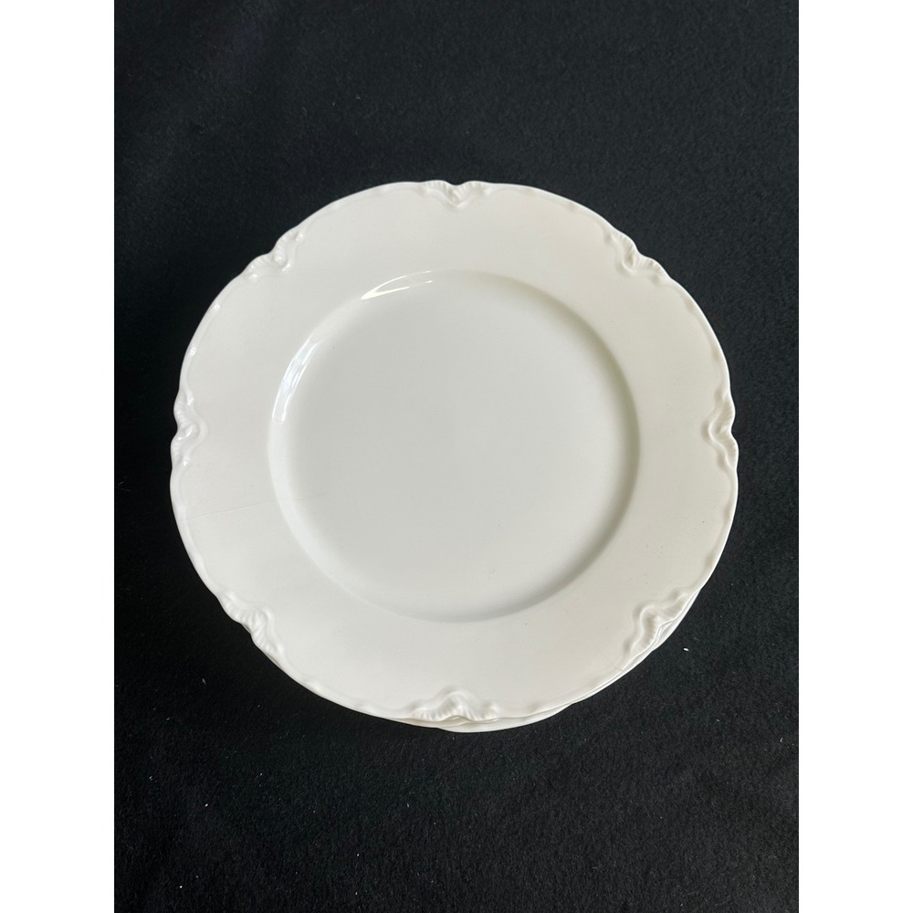 Haviland France White Porcelain Scalloped Edge Bread Butter Plates Set of 4